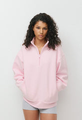 Cozy Sweatfleece Boyfriend 1/2 Zip - MAGNOLIA