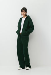 Cozy Sweatfleece Perfect Zip Hoodie - FIGTREE GREEN