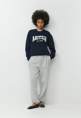 Cozy Sweatfleece Perfect Crew Sweatshirt - SMAC BURGUNDY/LT BIRCH
