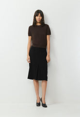 Bare Cashmere Bloor Shortsleeve Sweater - CACAO NIB BROWN