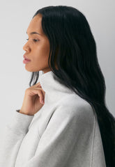 Cozy Sweatfleece Mega Raglan™ Funnel Neck - HEATHER CLOUD WHITE