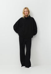 Cozy Sweatfleece Mega Funnel Neck - BLACK