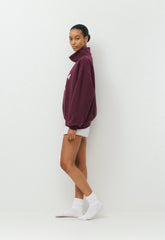 Cozy Sweatfleece Mega Funnel Neck - GALA PLUM/WHT