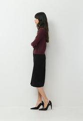Bare Merino Wool Bloor Sweater - GALA PLUM