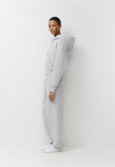 Cozy Sweatfleece Boyfriend Boxy Hoodie - HEATHER CHROME