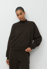 Cozy Sweatfleece Mega Mockneck - CACAO NIB BROWN