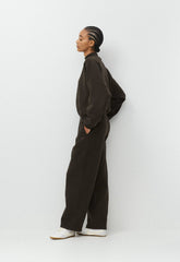 Cozy Sweatfleece Mega Mockneck - CACAO NIB BROWN