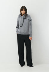 Essential Merino Wool Angle Sweater - HEATHER DARK GREY