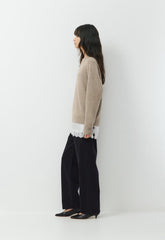 Essential Wool Cashmere Isabelle Sweater - HEATHER NOMAD TAUPE