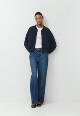 Cozy Sweatfleece Boyfriend Bomber - ADMIRAL NAVY