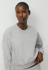 Cozy Sweatfleece Boyfriend Boxy Sweatshirt - HEATHER CHROME