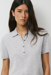 Bare Cashmere Cellini Shortsleeve Sweater - HEATHER CHROME