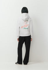 Cozy Sweatfleece Perfect Hoodie - HEATHER CLOUD WHITE