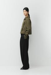 The Esquire Short Trench Coat - City Twill - ATLAS OLIVE