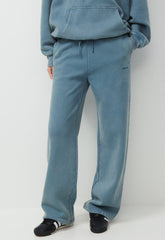 Cozy Sweatfleece Boyfriend Wide Sweatpant - LIVED-IN BLUE MIRAGE