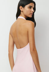 Audience Satin Mini Halter Dress - SUGARPLUM LILAC