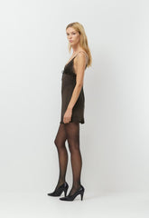 Starlet Satin Dress - CACAO NIB BROWN