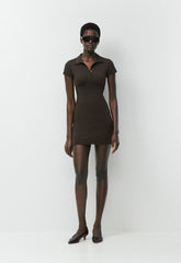 Original Contour Flyer Mini Polo Dress - CACAO NIB BROWN