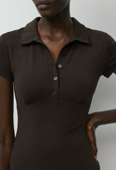 Original Contour Flyer Mini Polo Dress - CACAO NIB BROWN