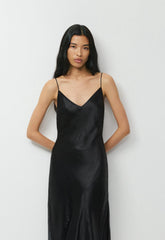 Court Satin Dress - BLACK