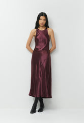 Windswept Satin Dress - GALA PLUM