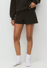 Cozy Sweatfleece Boyfriend Lo-Rise Mini Short - CACAO NIB BROWN