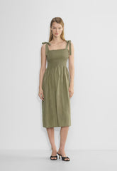 Golden Hour Linen Dress - SUNDRIED OLIVE