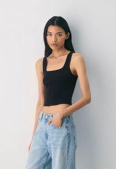 HomeStretch™ Rib Frequency Waist Tank - RICH MOCHA BROWN