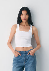 HomeStretch™ Rib Frequency Waist Tank - VILLA BLUE