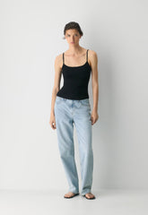 HomeStretch™ Rib Universal Cami Tank - BLACK