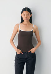 Original Contour Swoop Cami Tank - RICH MOCHA BROWN/WHITE