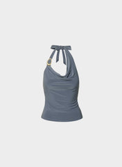 Smooth Matter™ Decanter Halter Top - VINTAGE NAVY/ GOLD
