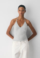 HomeStretch™ Smooth Slowjam Halter Top - WHITE