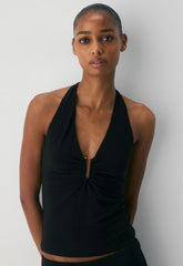 Smooth Matter™ Hatchway Halter Top - BLACK