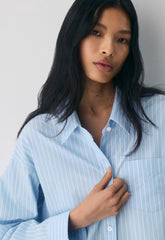 Reminisce Relaxed Poplin Shirt - MTCHLL STRP CF B/B WH