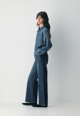 Denim Forum The '80s Comfy Denim Shirt - BE ABOUT DARK BLEU