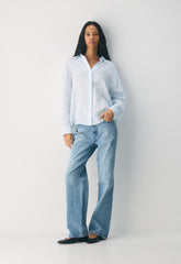 Archive Linen Shirt - MILN STRIPE W/HRBR NV