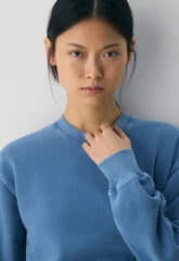 Cozy Sweatfleece Perfect Crew Sweatshirt - NO-STRESS LIGHT BLUE