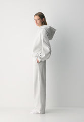 Cozy Sweatfleece Mega Hoodie - HEATHER CLOUD WHITE