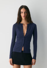 Shelly Cardigan - Wonder Yarn - HARBOUR NAVY
