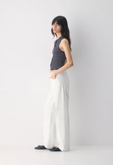 Croquet Sweater Vest - Wonder Yarn - ADMIRAL/ LIGHT BIRCH