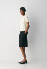 Bare Cashmere Bloor Shortsleeve Sweater - LIGHT BIRCH