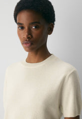 Bare Cashmere Bloor Shortsleeve Sweater - LIGHT BIRCH