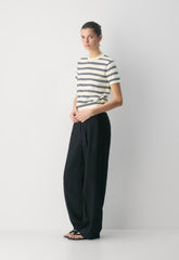 Bloor Shortsleeve Sweater - LT BIRCH/ ADMIRAL
