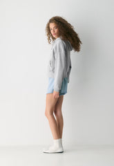 Terry Sweatfleece Boyfriend Boxy Zip Hoodie - HEATHER CHROME