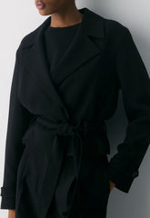 Postage Trench Coat - Sway Crepe - BLACK