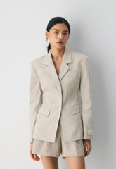 Standout Linen Blazer - UNDYED DARK ECRU