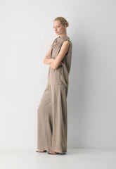 Archer Satin Pant - NOMAD TAUPE