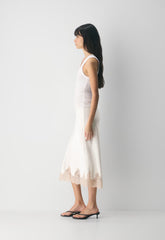 Henrietta Satin Skirt - LT BR/SPKLG CHMPGN