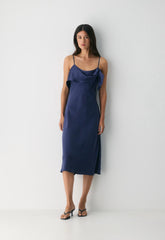 Cannelle Satin Dress - HARBOUR NAVY